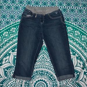 Justice Cropped Jeans (Capris) with Gray Band